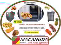 DESIDRATADOR DE COGUMELOS INDUSTRIAL EM AÇO INOX MACANUDA