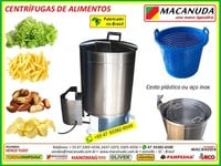 CENTRÍFUGA INDUSTRIAL DE ALIMENTOS CESTO PLÁSTICO OU INOX - MACANUDA